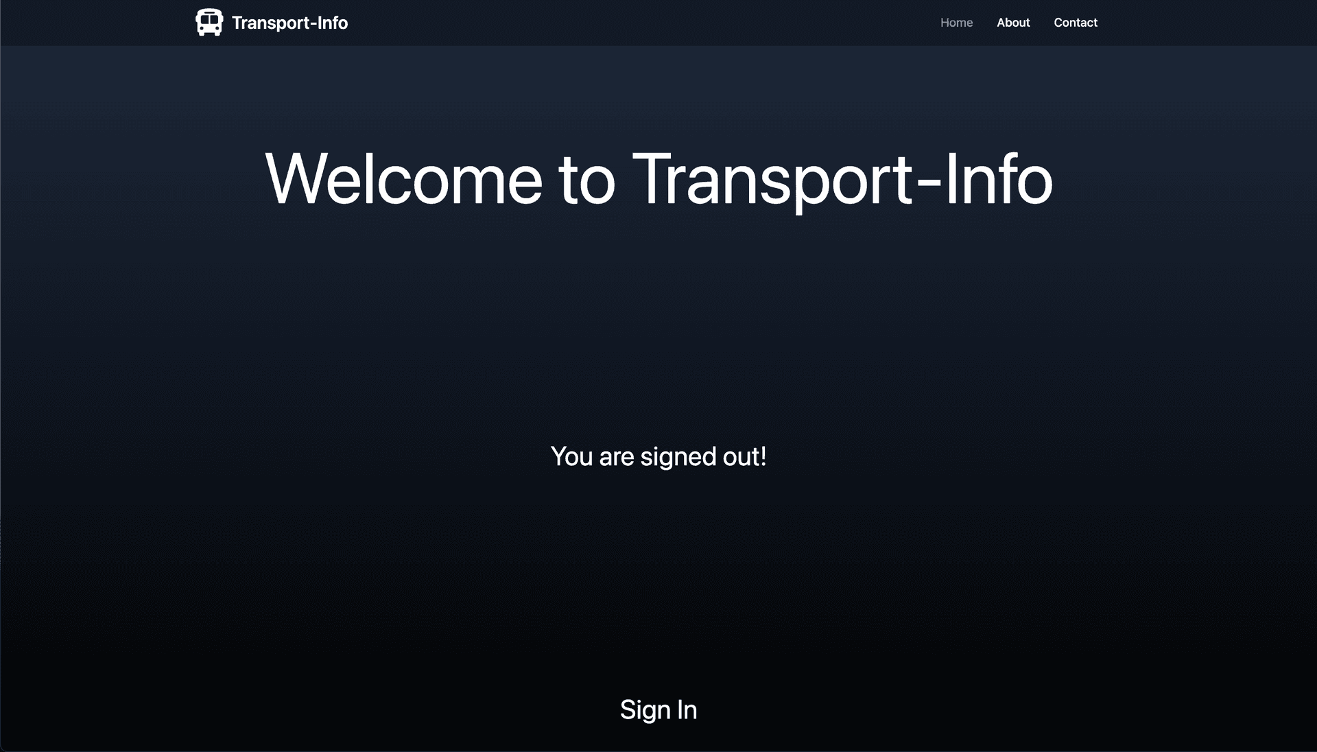 Transport Info Website Screenshot