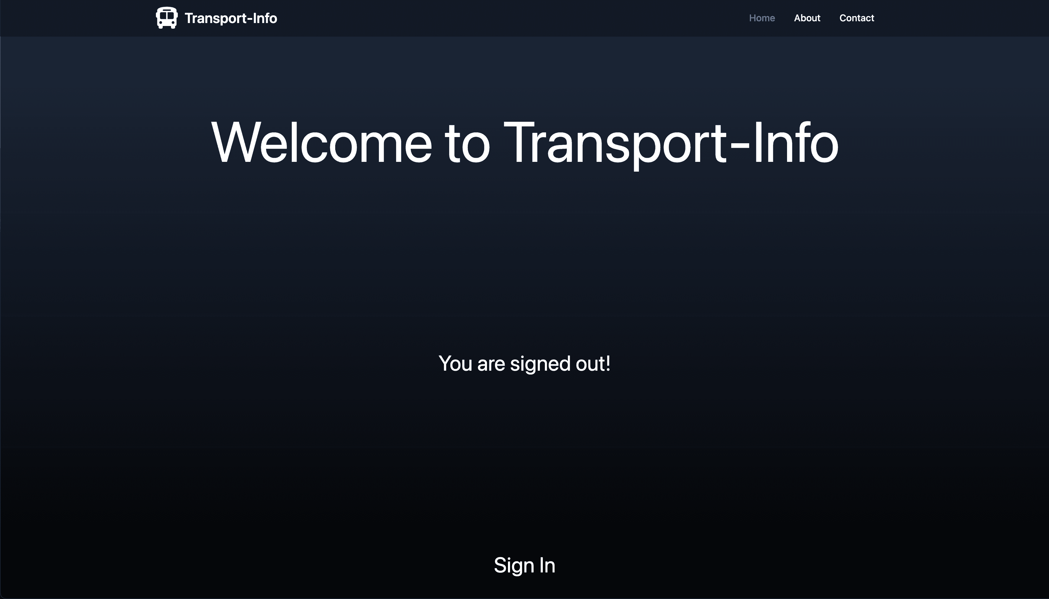Transport Info Website Screenshot